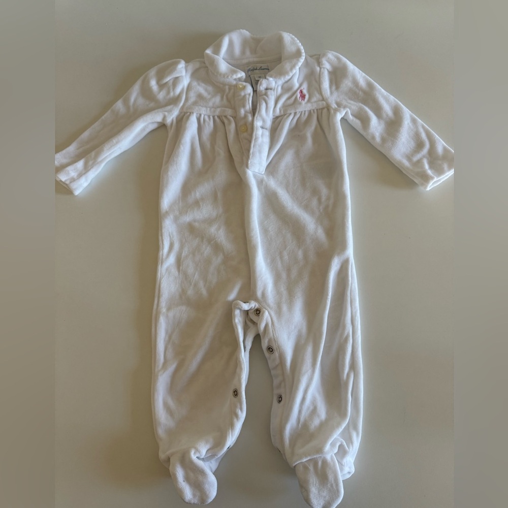 Ralph Lauren baby girl velour one-piece size 9M